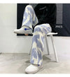 İspanyol Paça Zebra Desenli Jean Pantolon, yakın çekim — Navra Wear