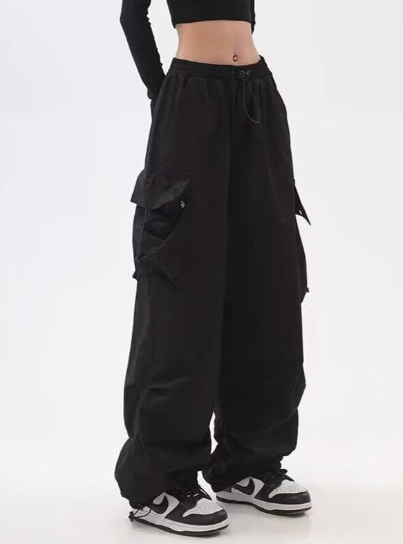 Relaxed Elastic Waist Utility Trousers alternatif görünüm