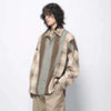 Colorblock Plaid Well-Cut Mens Long Top