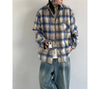 Vintage Oversize Ekose Gömlek, yakın çekim — Navra Wear