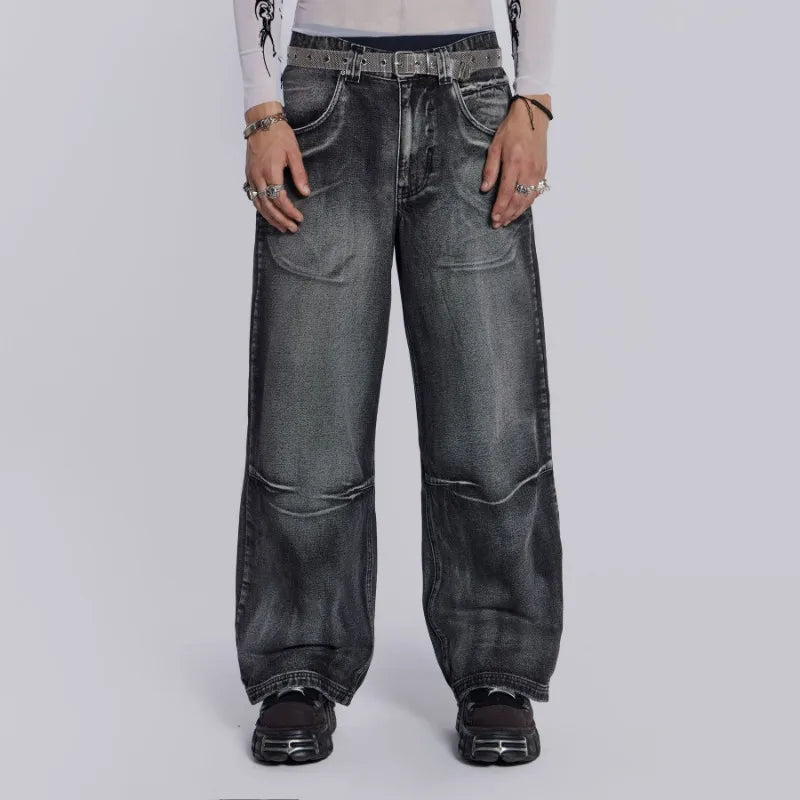Heritage Wing Pattern Relaxed Bell Leg Denim