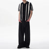City-Block Chilled Refined Bar-Print Hollow Out Cardigan