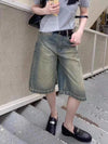 City High-Rise Denim Shorts