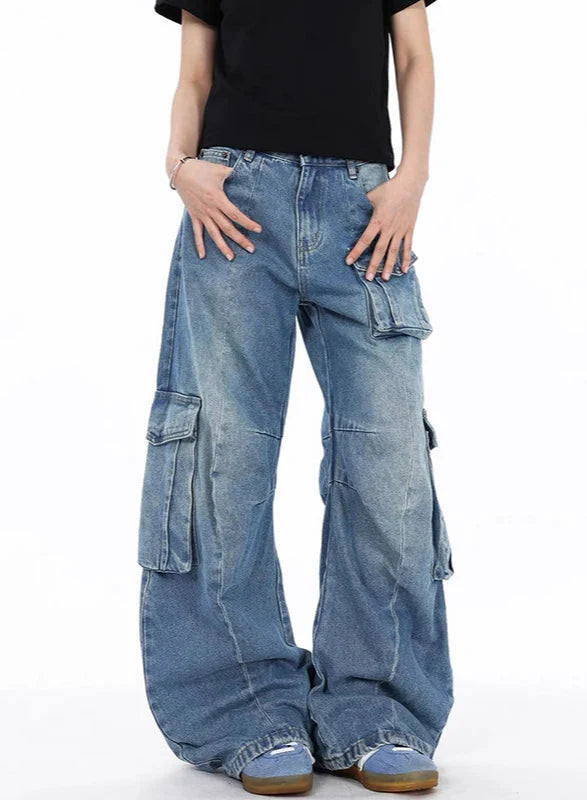 Insulated 2000s Japanese Style Utility Grunge Denim alternatif görünüm