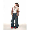 Women Popular Mosaic Bell Leg Denim