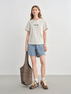 O-Neck Slimming Print Letter Contrast T-Shirt
