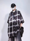 Ombre Plaid Cargo Hip Vintage Top