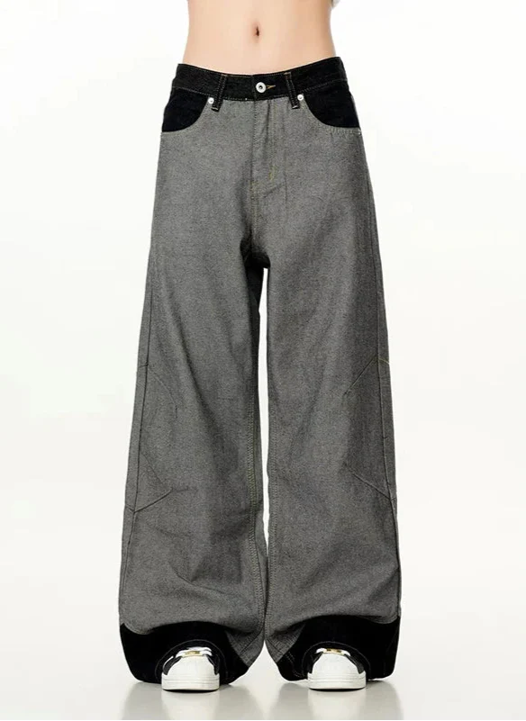 Chic High-Rise Relaxed Classic Gray Denim