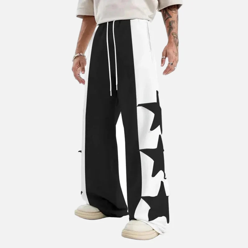 Wide Leg Yıldız Baskılı Jogger, önden görünüm — Navra Wear