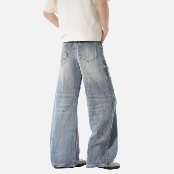 Summer Torn Hole Bell Leg Denim alternatif görünüm