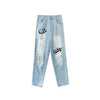 Women High-Rise Graphic Bell Leg Denim