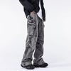 Minimal Look Gray Pintuck Utility Denim