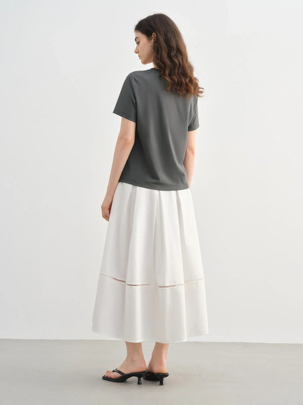 Neck Round Print Slogan Slimming T-Shirt alternatif görünüm