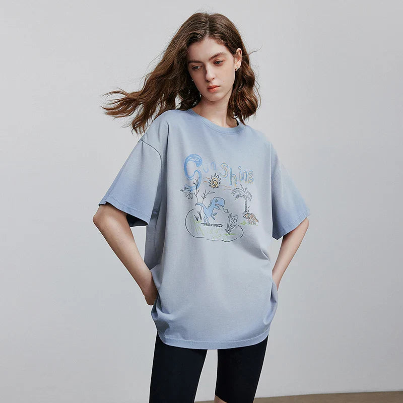 Frosted Heat-Wave Laid-Back Short Sleeve T-Shirt