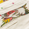 National Floral Embroidered Mosaic Denim Jacket