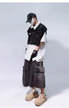 Vintage Wide Leg Jean Şort, kombin görünüm — Navra Wear