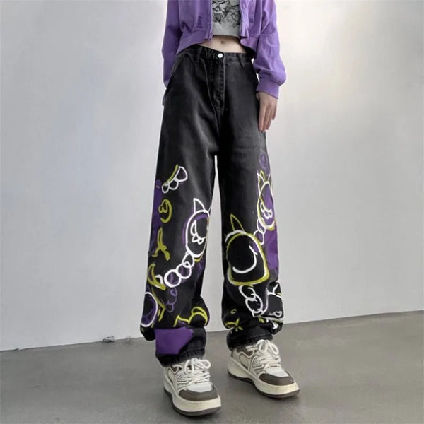 Heritage 2000s Hand-Painted High-Rise Denim