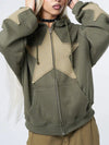 2000s Star-Patch Zip-Up Sweatshirt