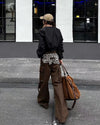 Academia Style Wide Fit Grunge Denim Utility Denim