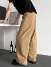 2000s Sleek Khaki Mosaic Cyber Denim
