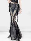 Women Heritage Tie-Up Bell Bottom Denim