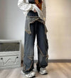 Vintage Yıkanmış Yırtık Detaylı Yüksek Bel Jean Pantolon, kombin görünüm — Navra Wear