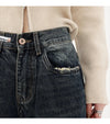 Kadın İspanyol Paça Jean Pantolon, yan görünüm — Navra Wear
