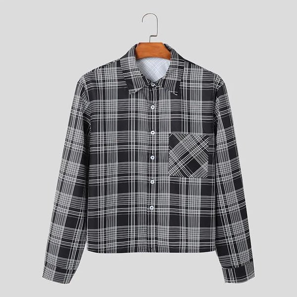 Mens Easy Plaid Oversize Long Top