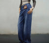 Mid Waist Multipocket Bell Leg Denim