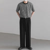 Laid-Back Premium-Touch Seoul-Style Style Textured O-Neck T-Shirt