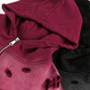 Breathable Edgy Faded Gradient Zip-Up Sweatshirt