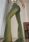 Women Heritage Green High-Rise Bell Denim