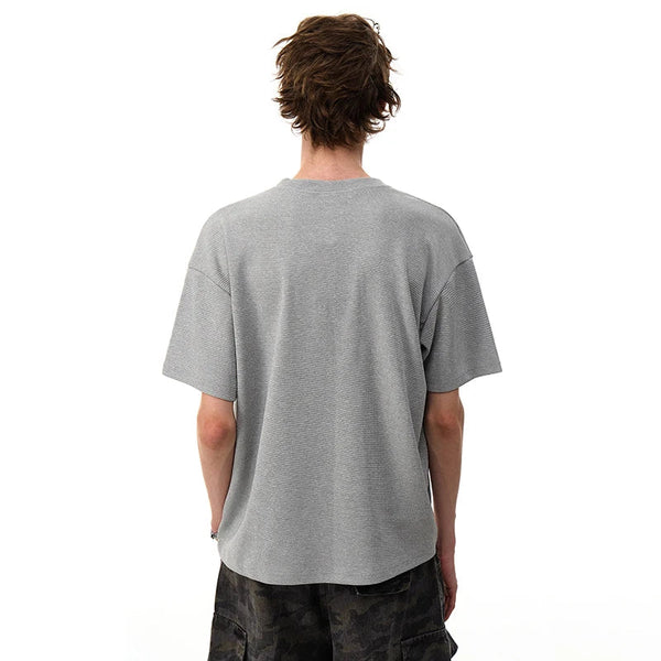 Polished Pure-Hue Color Short Sleeve Button T-Shirt alternatif görünüm