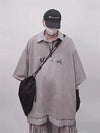 Counter-Culture Washed-Out Oversized Collar-Knit T-Shirt