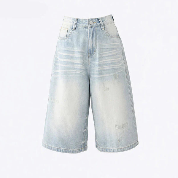 Timeless Wide Leg Relaxed Denim Shorts alternatif görünüm