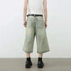 Airy Heritage Torn Knee Denim Shorts