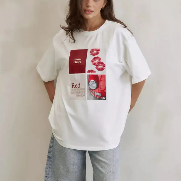 Circa-2000 Women Classic Epoch European Style Design T-Shirt alternatif görünüm