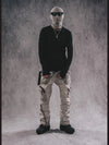Obsidian Midnight Slim Fit Cotton Long Sleeve T-Shirt