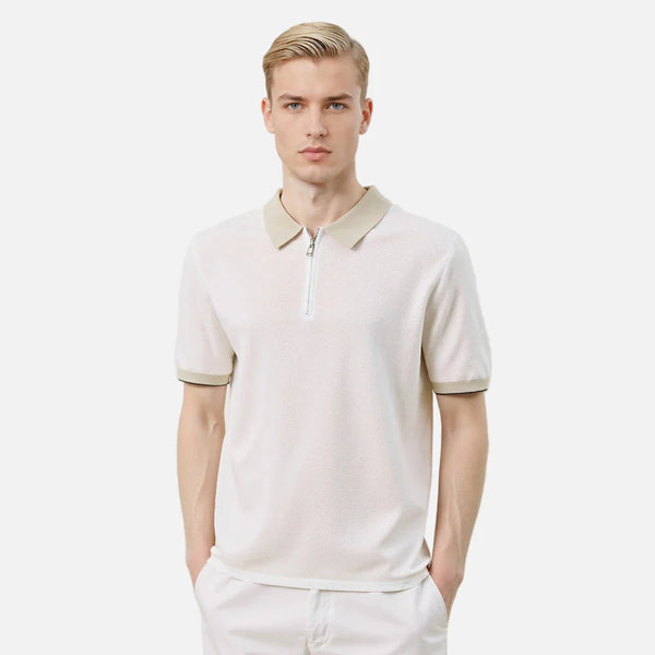 Soft Air-Light Everyday Collar-Knit T-Shirt alternatif görünüm