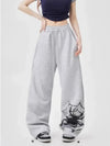 Y2K Wide Leg Örümcek Baskılı Jogger, önden görünüm — Navra Wear