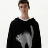 Vibrant Tokyo Cat Print Knit Sweatshirt