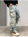 Vintage Baggy Hip-Hop Baskılı Jean Pantolon, stil görünüm — Navra Wear