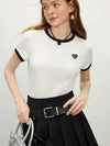 Women Concrete-Jungle Color Block Crewneck Ribbed T-Shirt