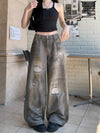 Western Style Aesthetic Torn Denim