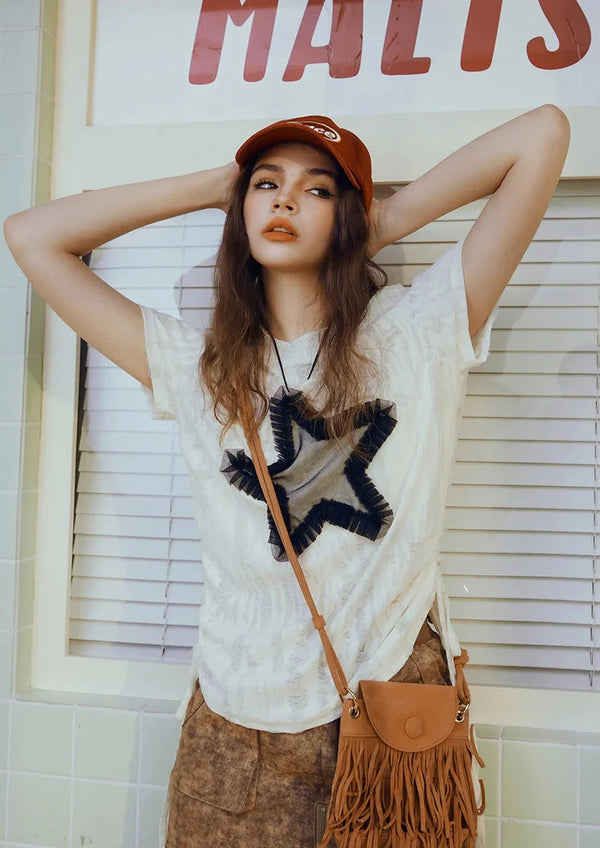 Turn-Of-Era Stellar Print Wide-Body Drawstring T-Shirt