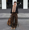 Academia Style Wide Fit Grunge Denim Utility Denim