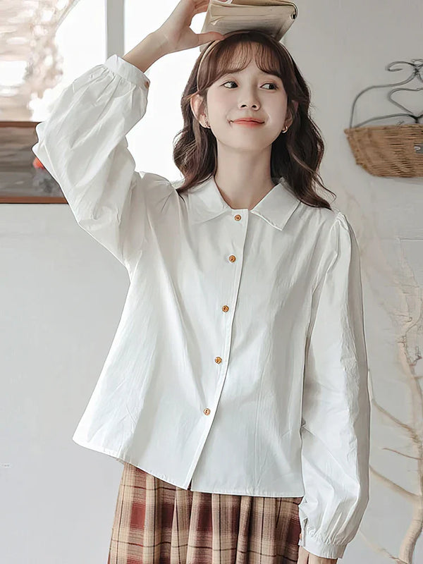 Puff Sleeve Vintage Elegant Blouse alternatif görünüm