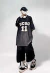 Throwback Hand-Stitched Denim Hip Hop T-Shirt