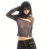 Aged Dirty-Art Irregular Fragment Knitted T-Shirt