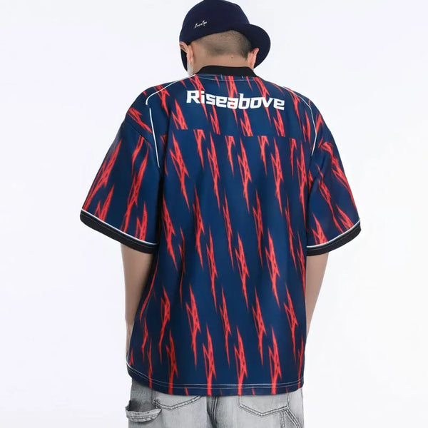 Ventilated Circa-2000 Big-Silhouette Designed Stamped Checkered-Flag T-Shirt alternatif görünüm